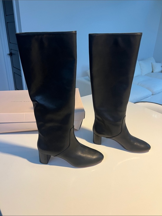 Loeffler Randall Shoes - Loeffler Randall gia tall black leather knee high block heeled boots size 6.5
